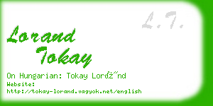 lorand tokay business card
